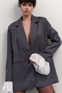 Vintage Striped Patchwork Blazer