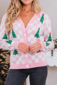 Plaid Drop Shoulder Cardigan